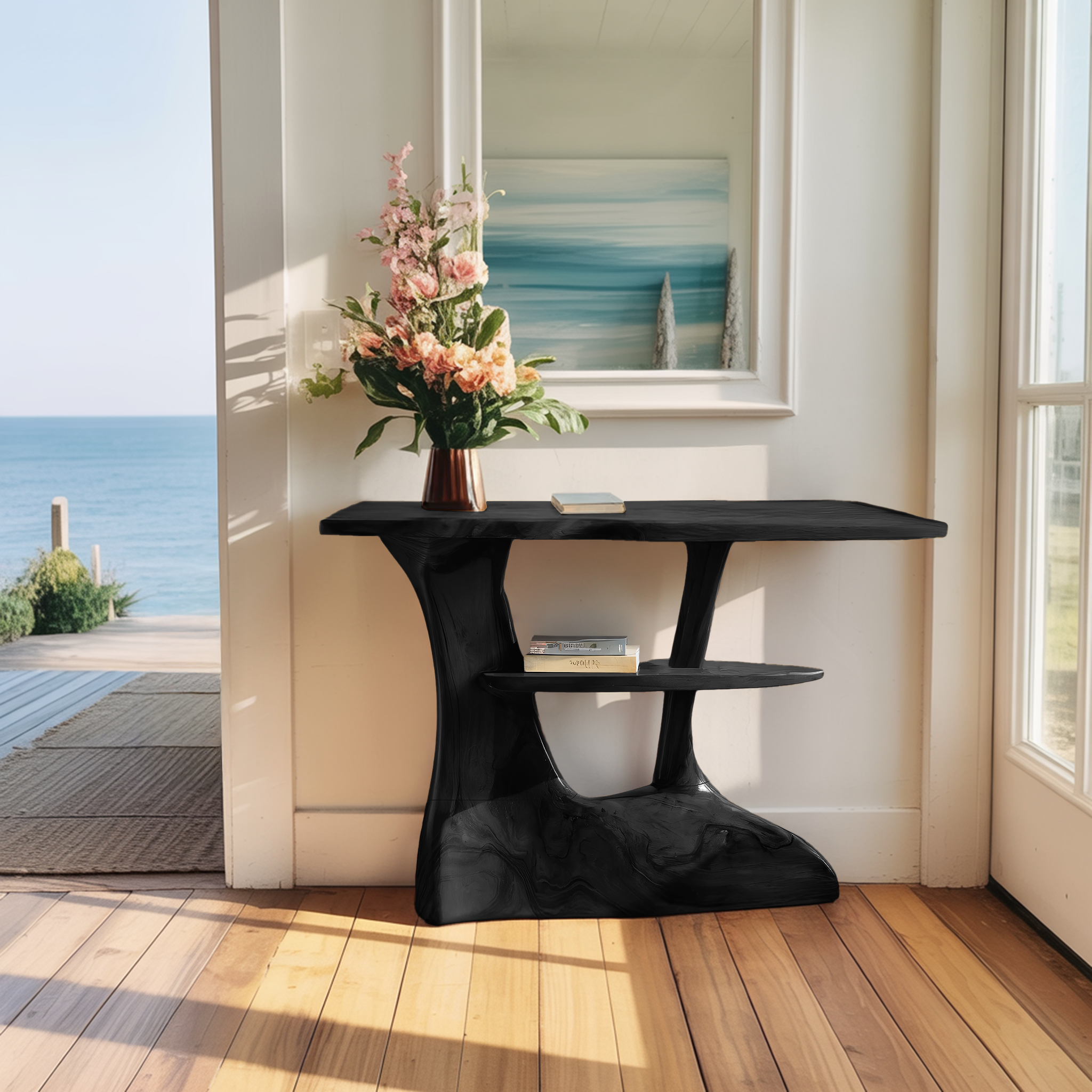 Modern Live Edge Console Table For Minimalist Living Room