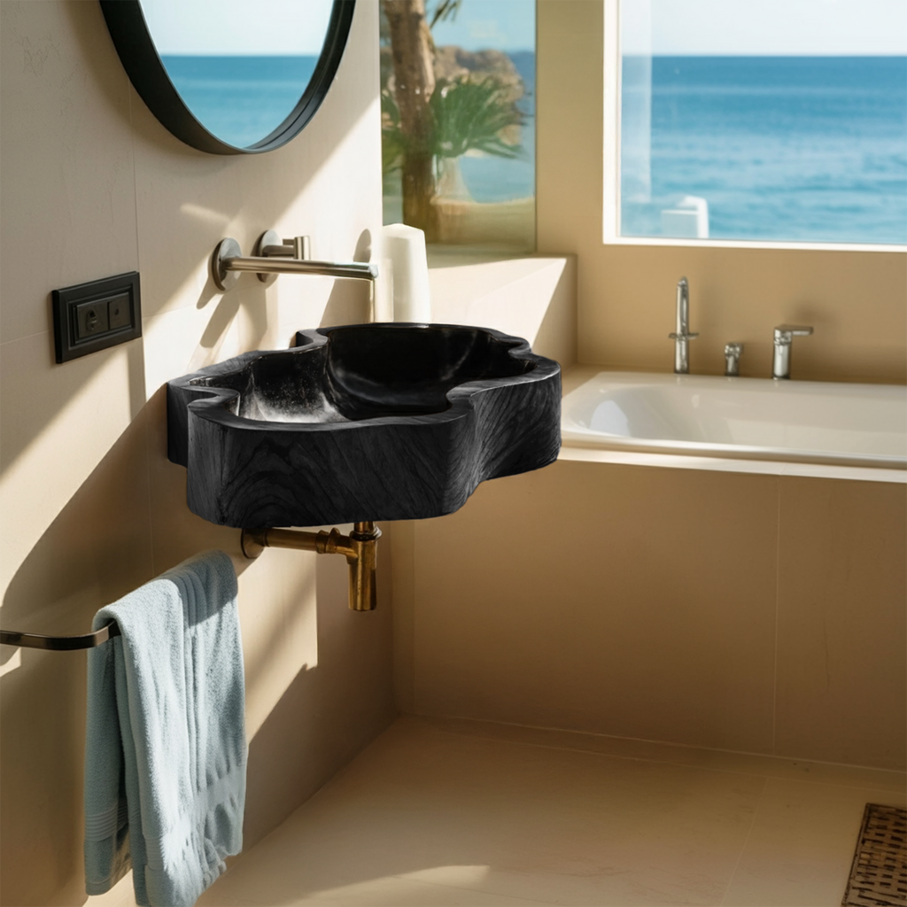 Modern Solid Wood Vanity Sink For High End Bathroom Furniture