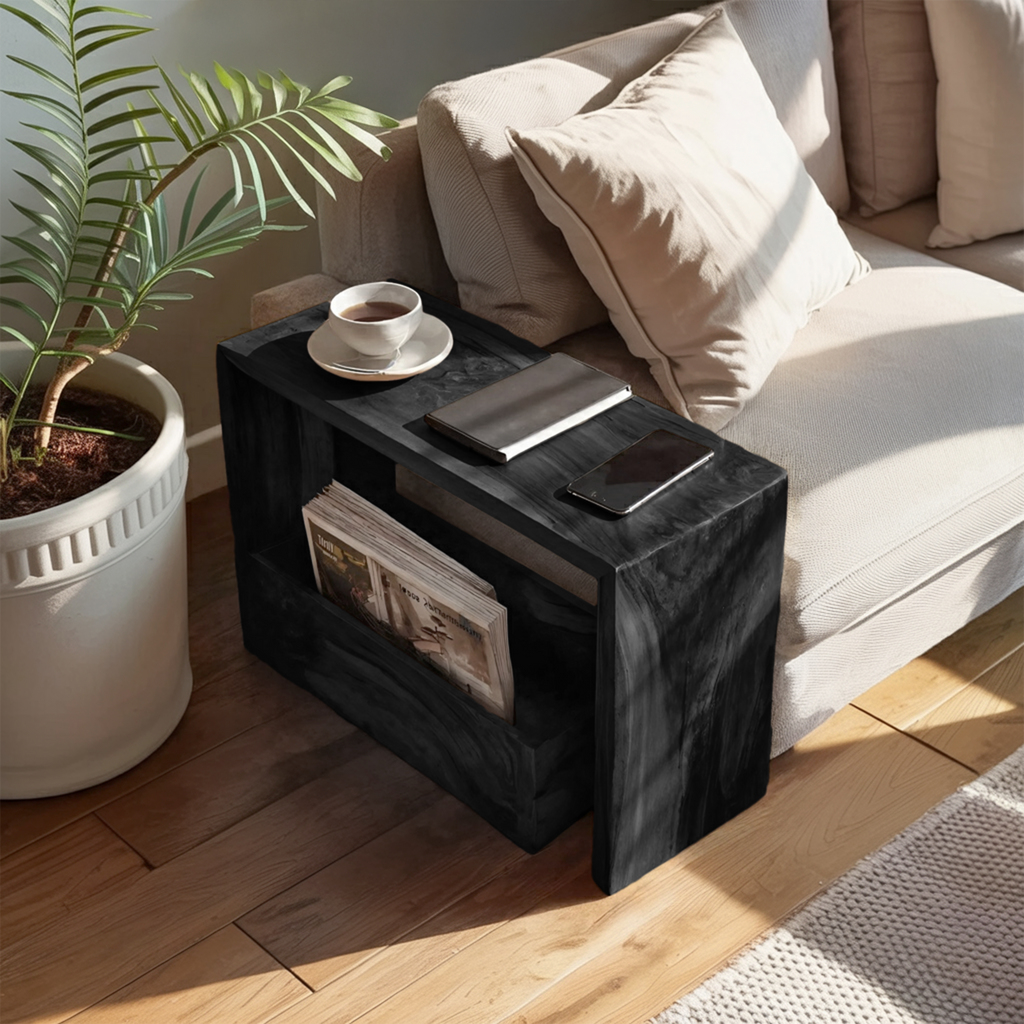 Farmhouse Wooden Side Table For Sofa And Lounge Area