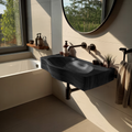 Modern Wooden Live Edge Wood Basin For Contemporary Vanity Decor