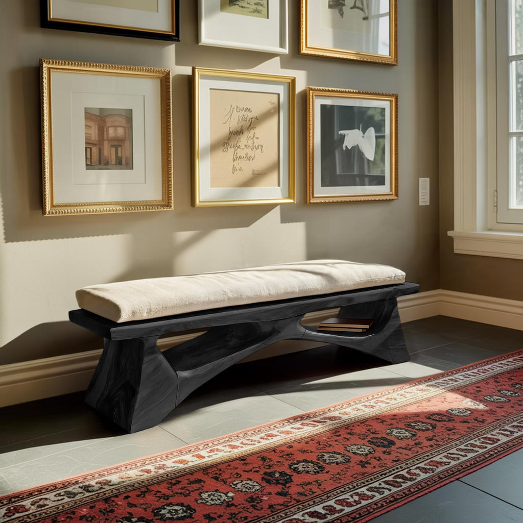 Handcrafted Solid Wood Bench For End-of-Bed Styling