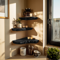 Farmhouse Solid Wood Corner Shelf For Bedroom Decor And Entryway Design