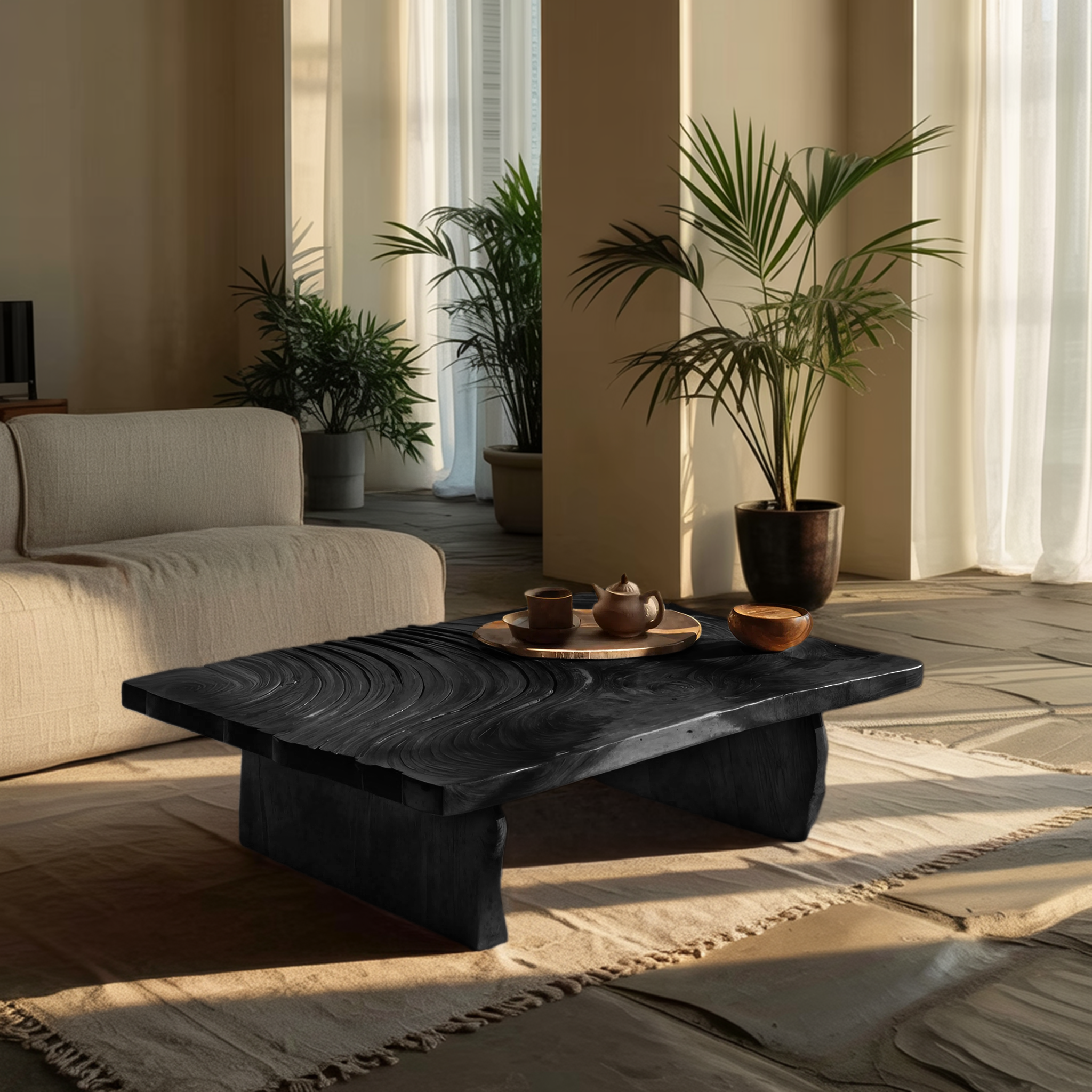 Mid Century Abstract Coffee Table For Living Room Decor