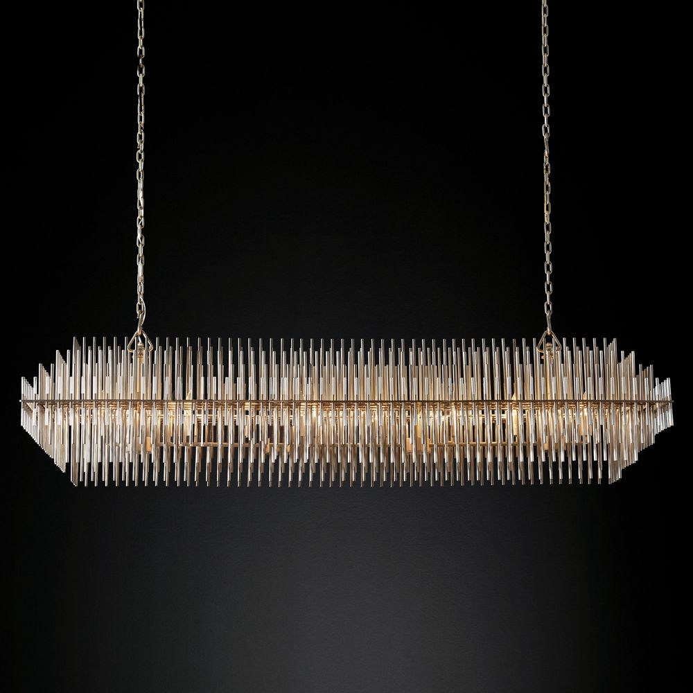 Emile Gradient Spire Rectangular Chandelier 54"