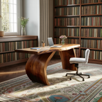 Handcrafted Wooden Live Edge Desk For Professional Office