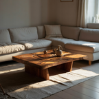 Modern Abstract Wooden Coffee Table For Entryway Decor