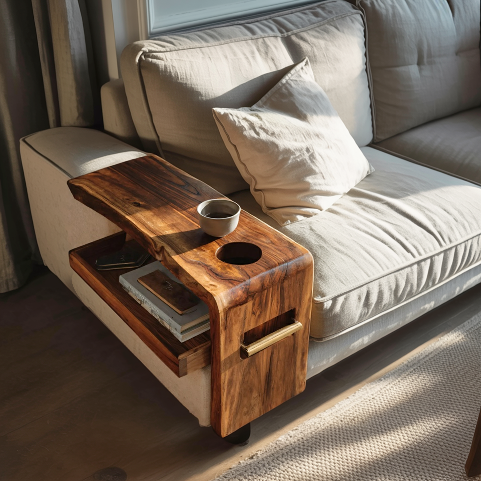 Farmhouse Solid Wood Side Table For Furniture Accent
