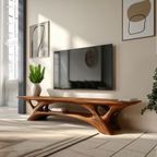 Organic TV Stand With Flowing Curved Design For Modern Home