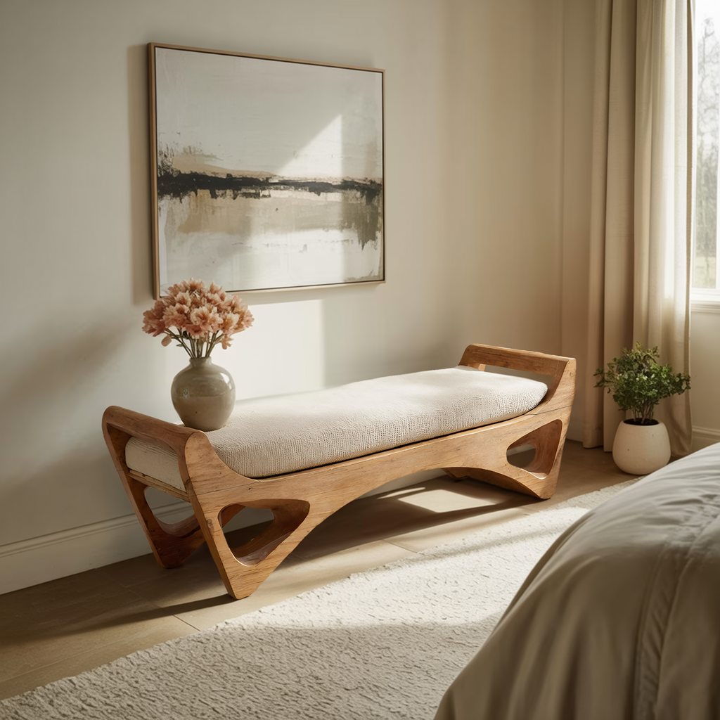 Handcrafted Bedroom Bench For Functional Furniture Styling
