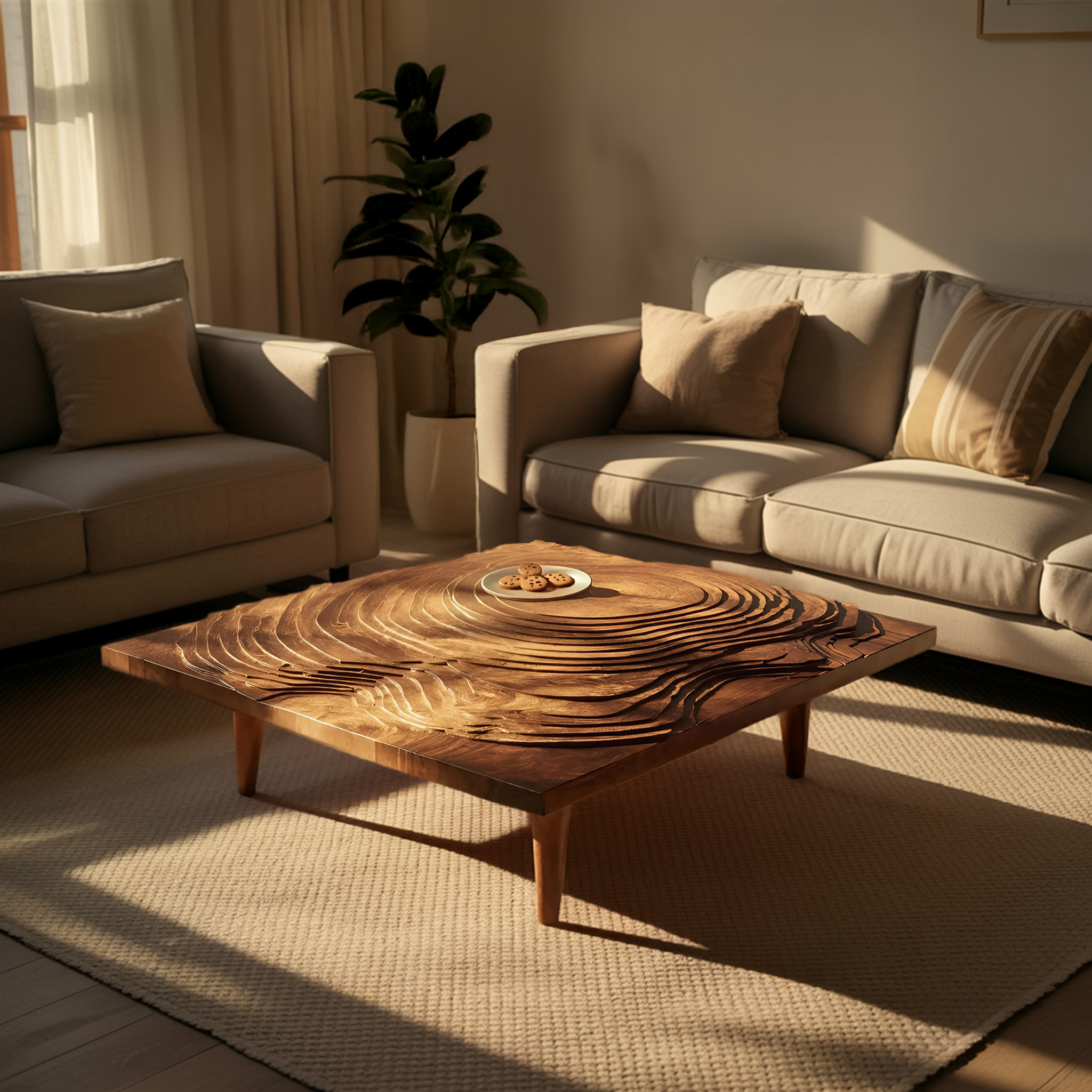 Handcrafted Irregular Coffee Table For Entryway Design