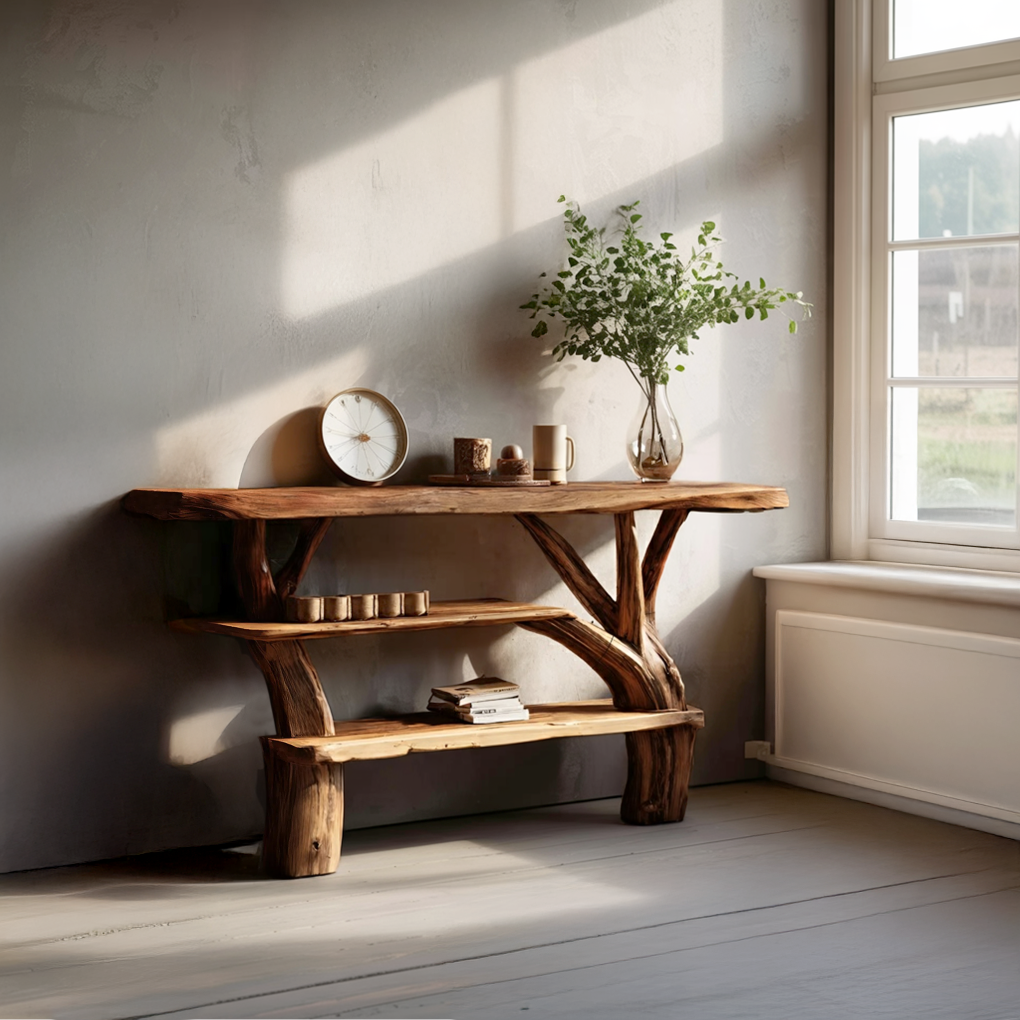 Farmhouse Solid Wood Console Table For Living Room Furniture Decor