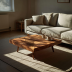 Farmhouse Irregular Wooden Coffee Table For Furniture Decor