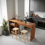 Warm Bar Table With Storage For Compact Kitchen