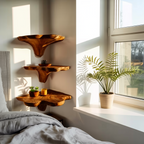 Farmhouse Wooden Live Edge Mushroom Shelf For Bedroom Furniture Decor