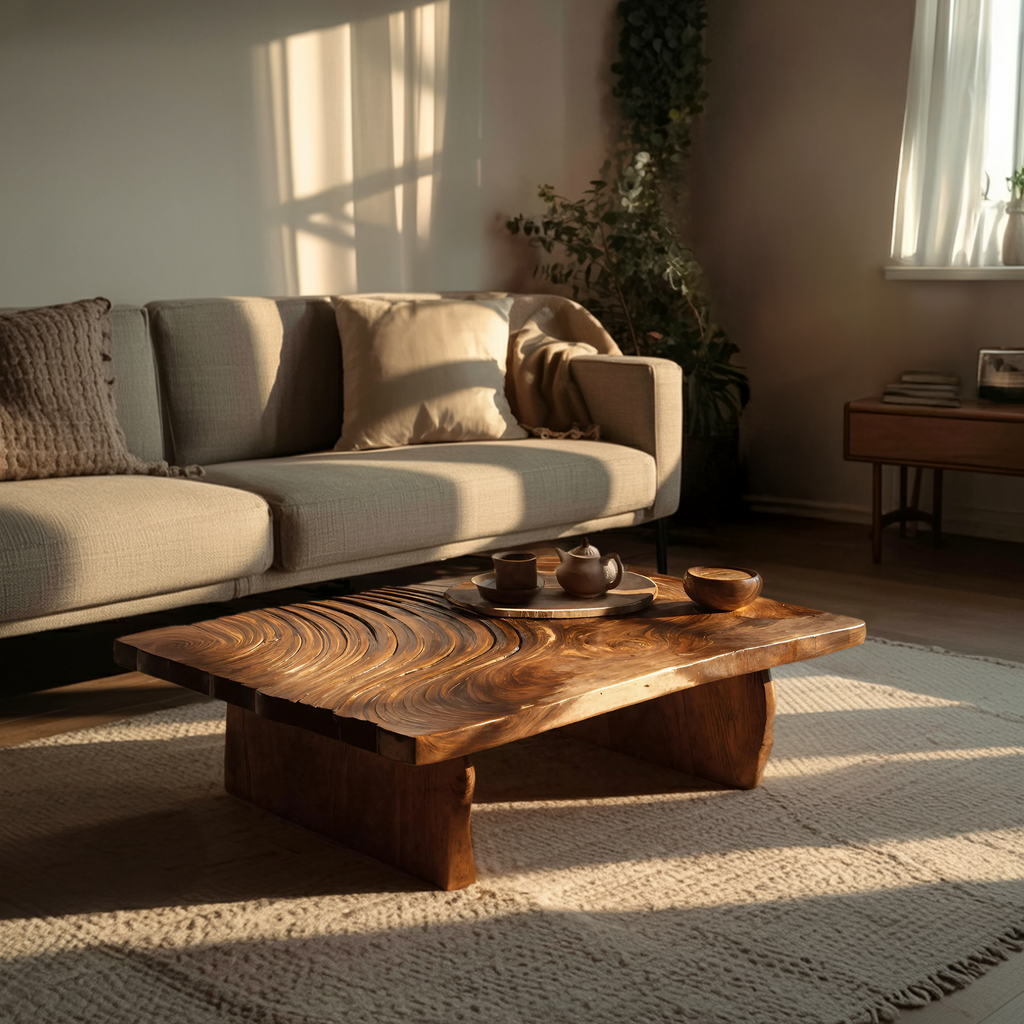 Mid Century Abstract Coffee Table For Living Room Decor