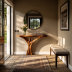 Mid Century Live Edge Entryway Table Artistic Wood For Modern Home Decor