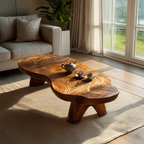 Farmhouse Wooden Live Edge Table For Living Room Decor