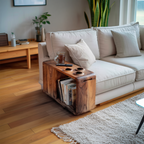 Farmhouse Solid Wood Side Table For Sofa Decoration
