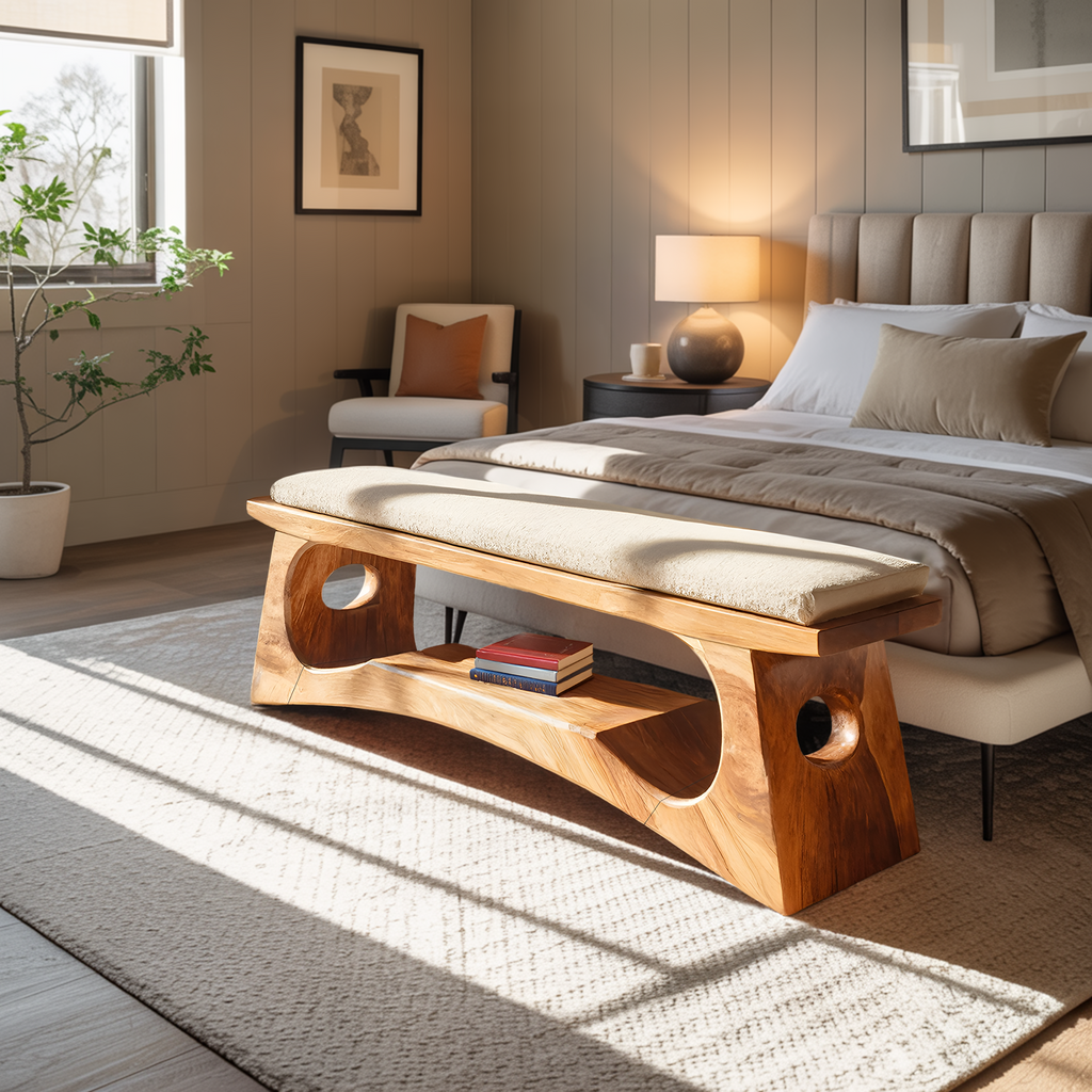Modern Wooden Bench For Natural Bedroom Decor