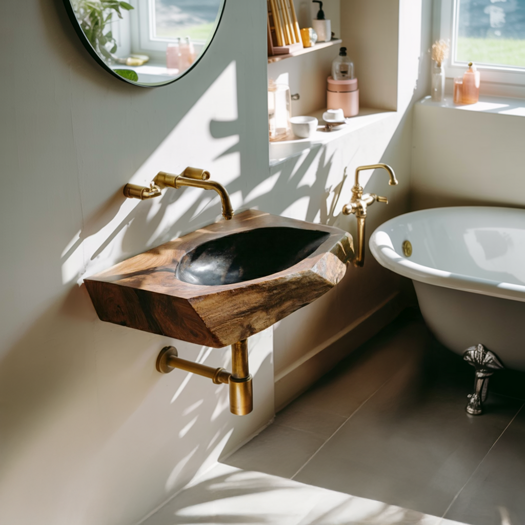 Mid Century Solid Wood Vanity Sink For Bathroom Furniture And Decor