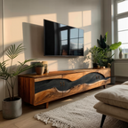 Handcrafted Wooden TV Stand For Natural Interior