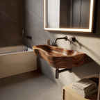 Handcrafted Solid Wood Wash Basin For Sustainable Bathroom Furniture