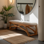 Artisan Curved Wood Bench For Modern Bedroom Design