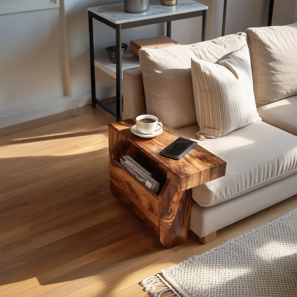 Farmhouse Solid Wood Armrest For Living Room Design