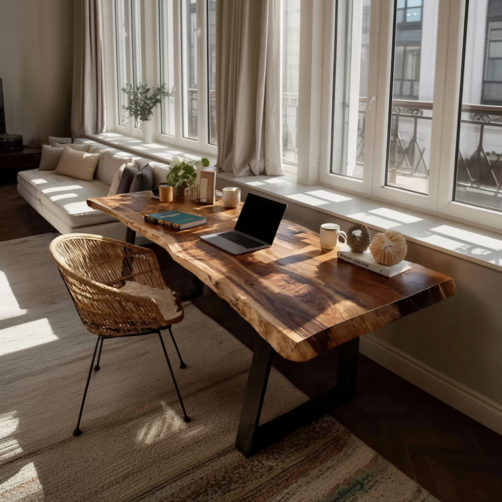 Mid Century Solid Wood Tabletop For Living Room Decor