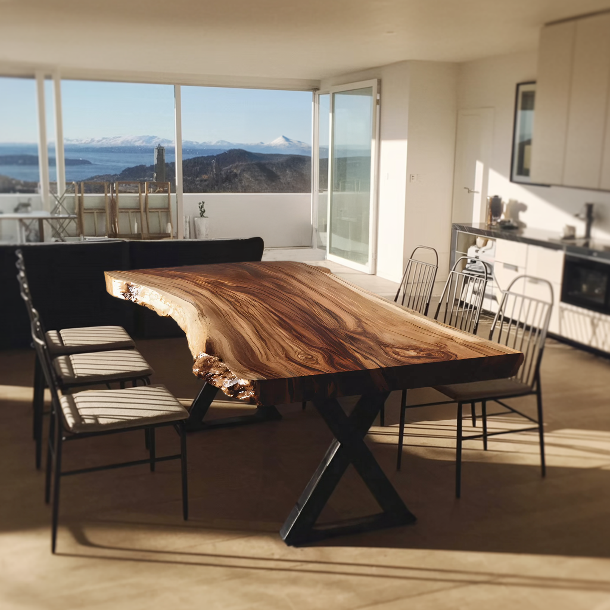 Kitchen Decor Modern Solid Wood Dining Table Minimal Legs