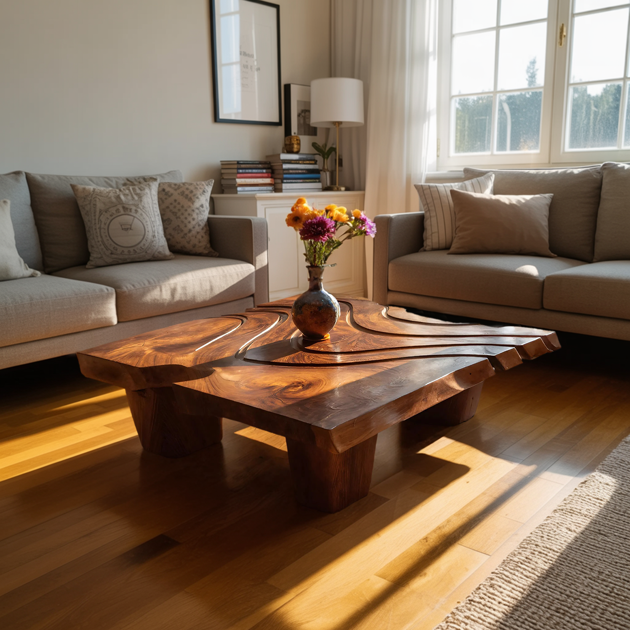 Mid Century Abstract Irregular Coffee Table For Entryway Design