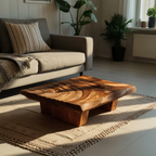 Mid Century Irregular Solid Wood Table For Living Room Decor