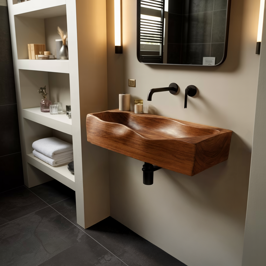 Handcrafted Live Edge Wood Vanity Sink For One Of A Kind Bathroom Decor