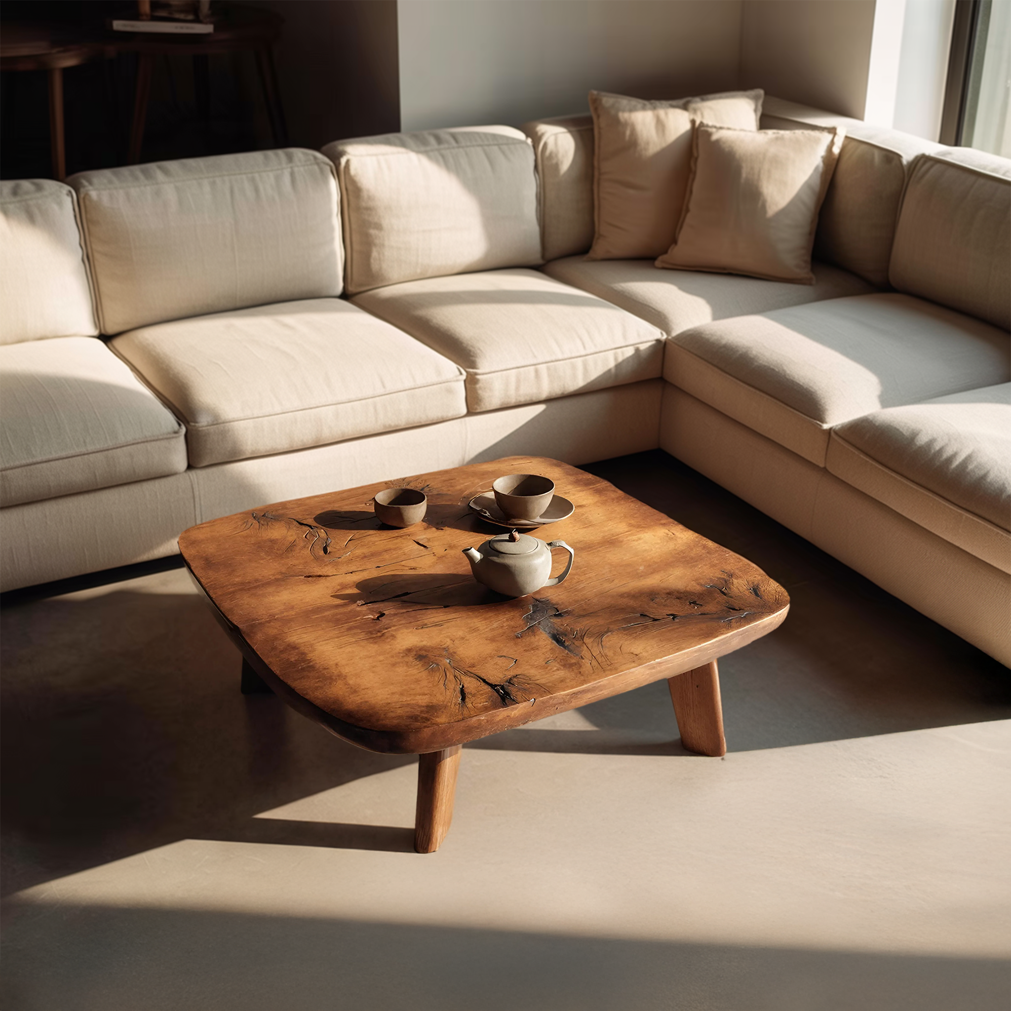 Modern Live Edge Coffee Table For Living Room Decor
