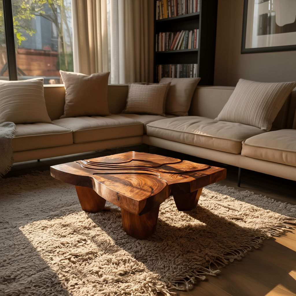 Modern Farmhouse Abstract Coffee Table For Living Room Decor