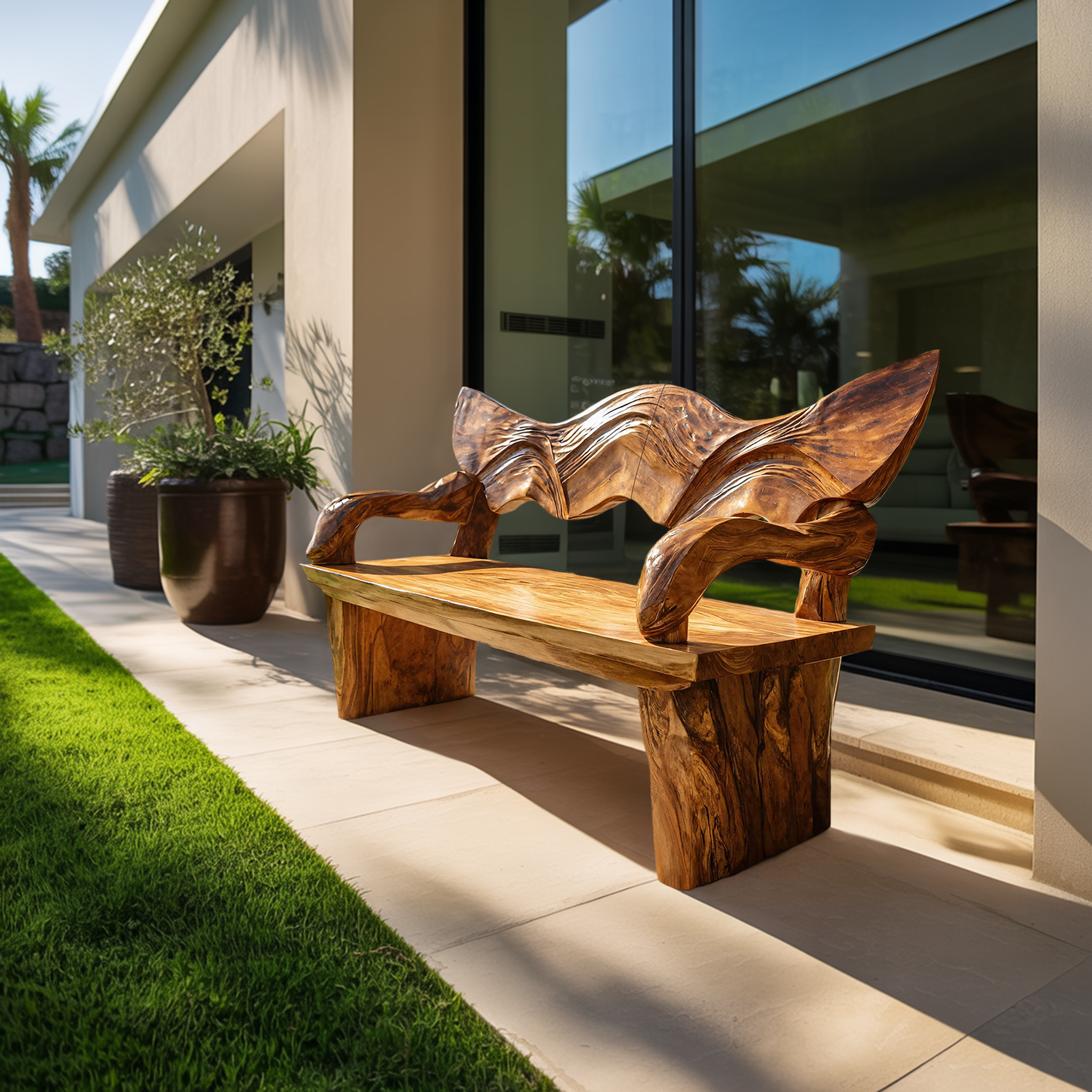 Rustic Live Edge Wood Bench For Entryway Interior Space