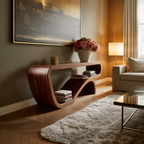 Handcrafted Solid Wood Console Table Organic Design For Bedroom Decor
