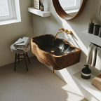 Mid Century Solid Wood Vanity Sink For Bathroom Interior Furniture Decor