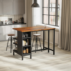 Industrial Kitchen Bar Table With Metal Legs For Apartment Dining