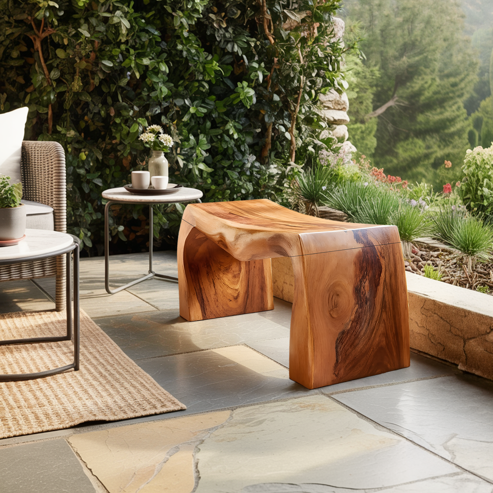 Live Edge Wooden Bench For Entryway Seating And Display