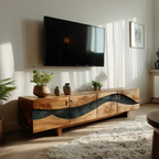 Modern Natural Wood TV Stand For Living Room