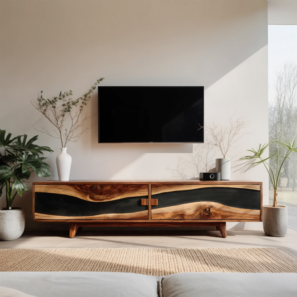 Farmhouse Wooden Entertainment Center For Decor