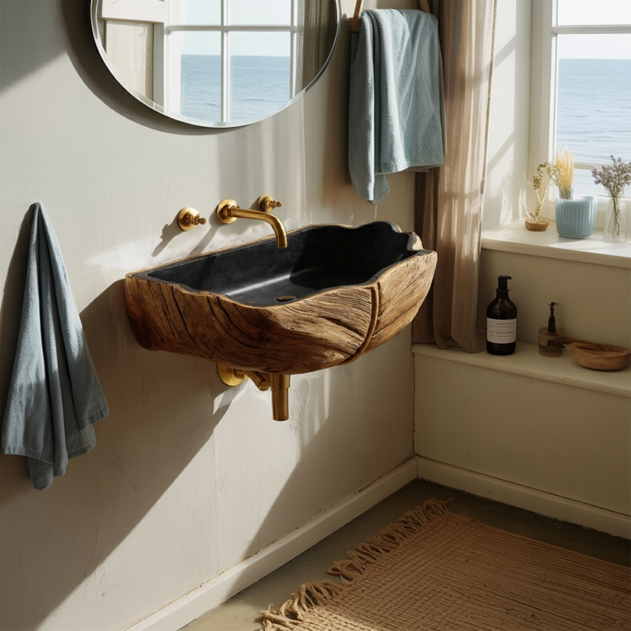 Farmhouse Solid Wood Vanity Sink For Traditional Bathroom Decor