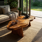 Handcrafted Solid Wood Abstract Table For Living Room Decor