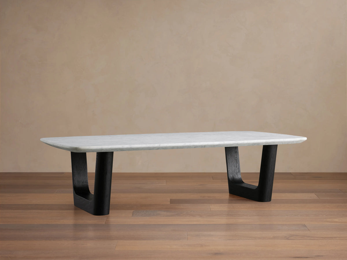 Saint Germain Stone Coffee Table with Rennes Base in Natural Stone