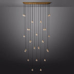 Pearl Carved Inciso Rectangle Chandelier 72"