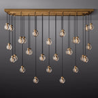 Pearl Carved Inciso Rectangle Chandelier 72"