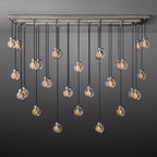 Pearl Carved Inciso Rectangle Chandelier 72"