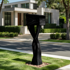 Modern Solid Wood Sculpture Mailbox For Garden Yard Decoration