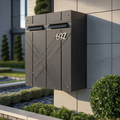 Modern Solid Wood Sculpture Mailbox For Outdoor Rustic Patio Design